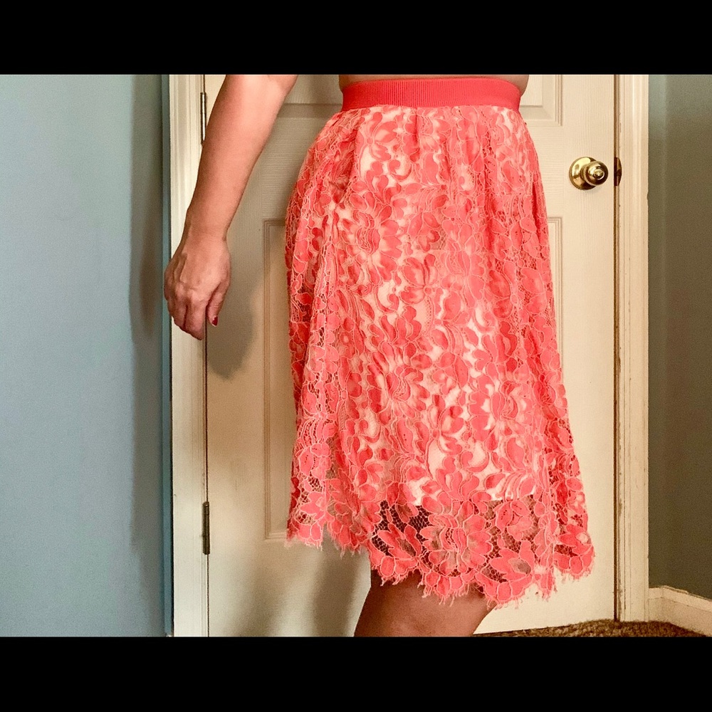 Beautiful Lace with Ivory Slip NY&Co Skirt